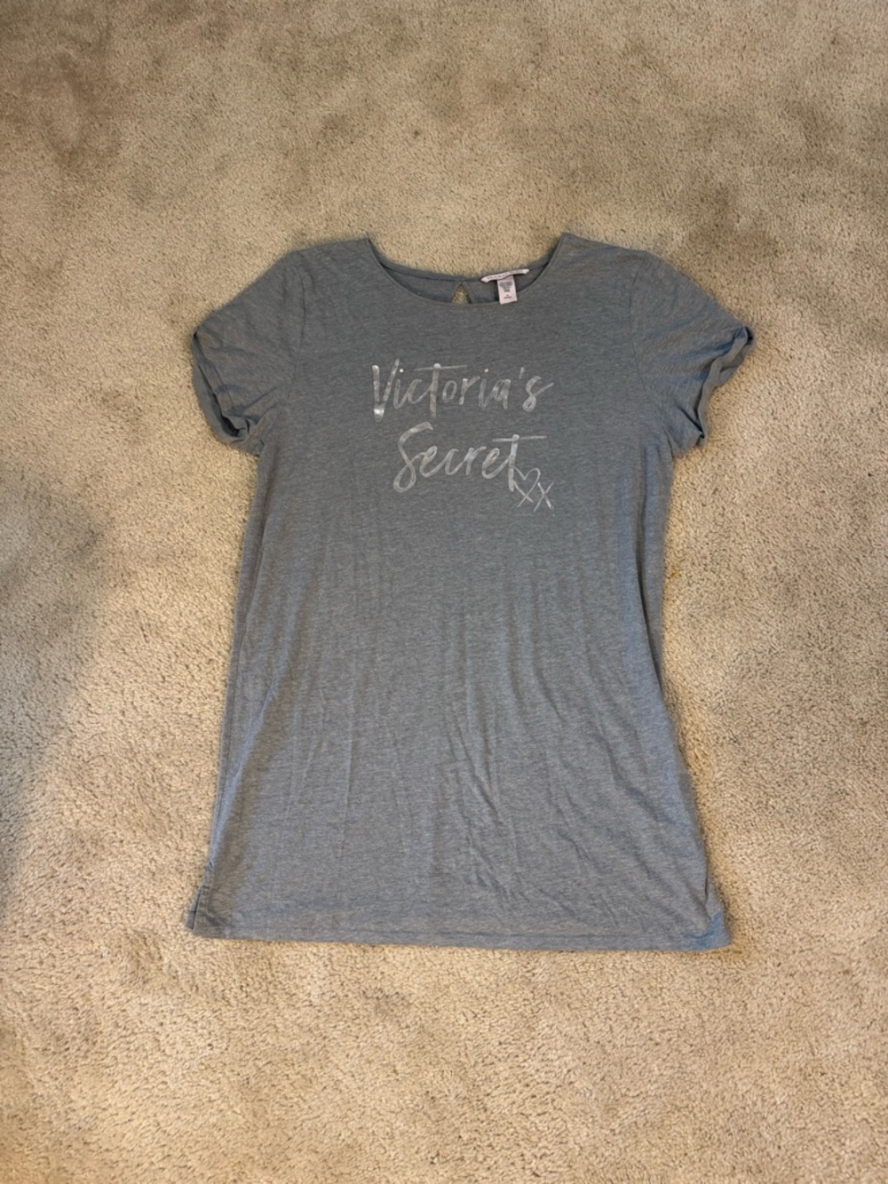Victoria's Secret Light Gray Crewneck Tee Nightgown